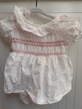 White bodysuit with Pink Stitching